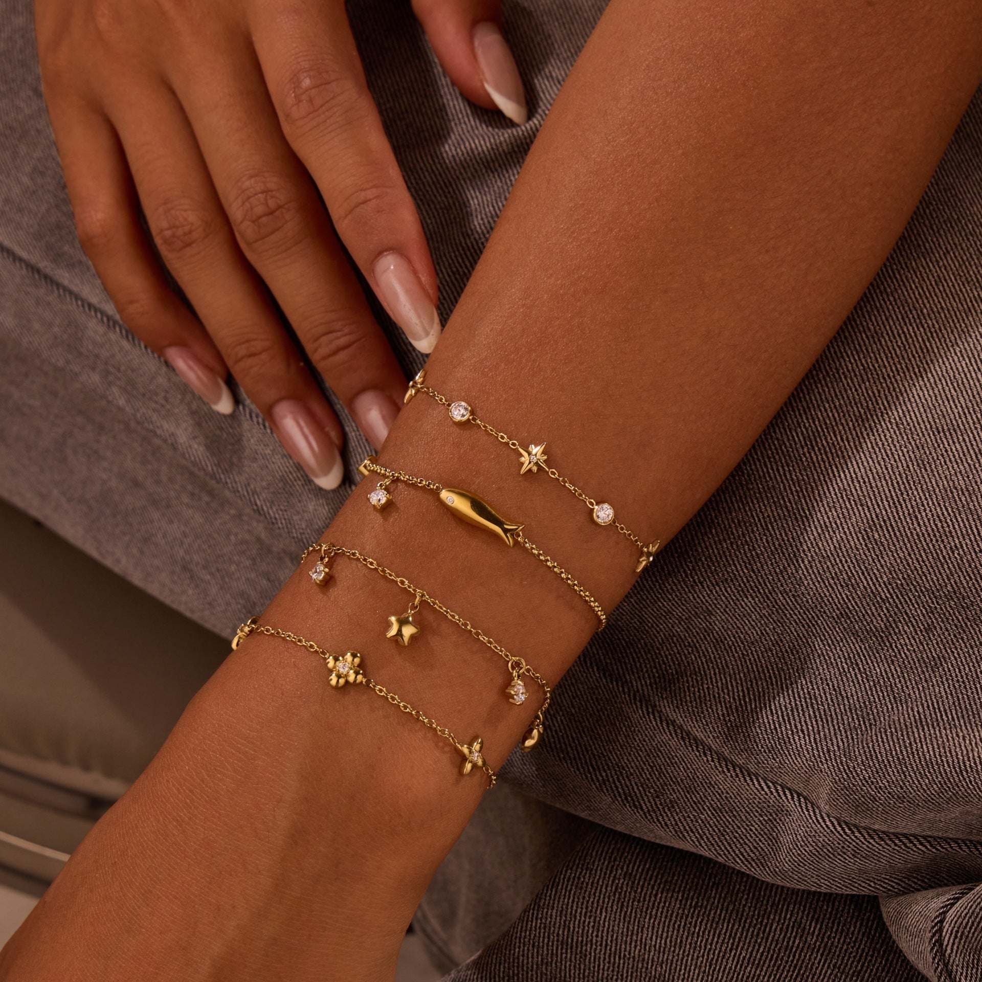 Titanium Steel Bracelet 18K Gold